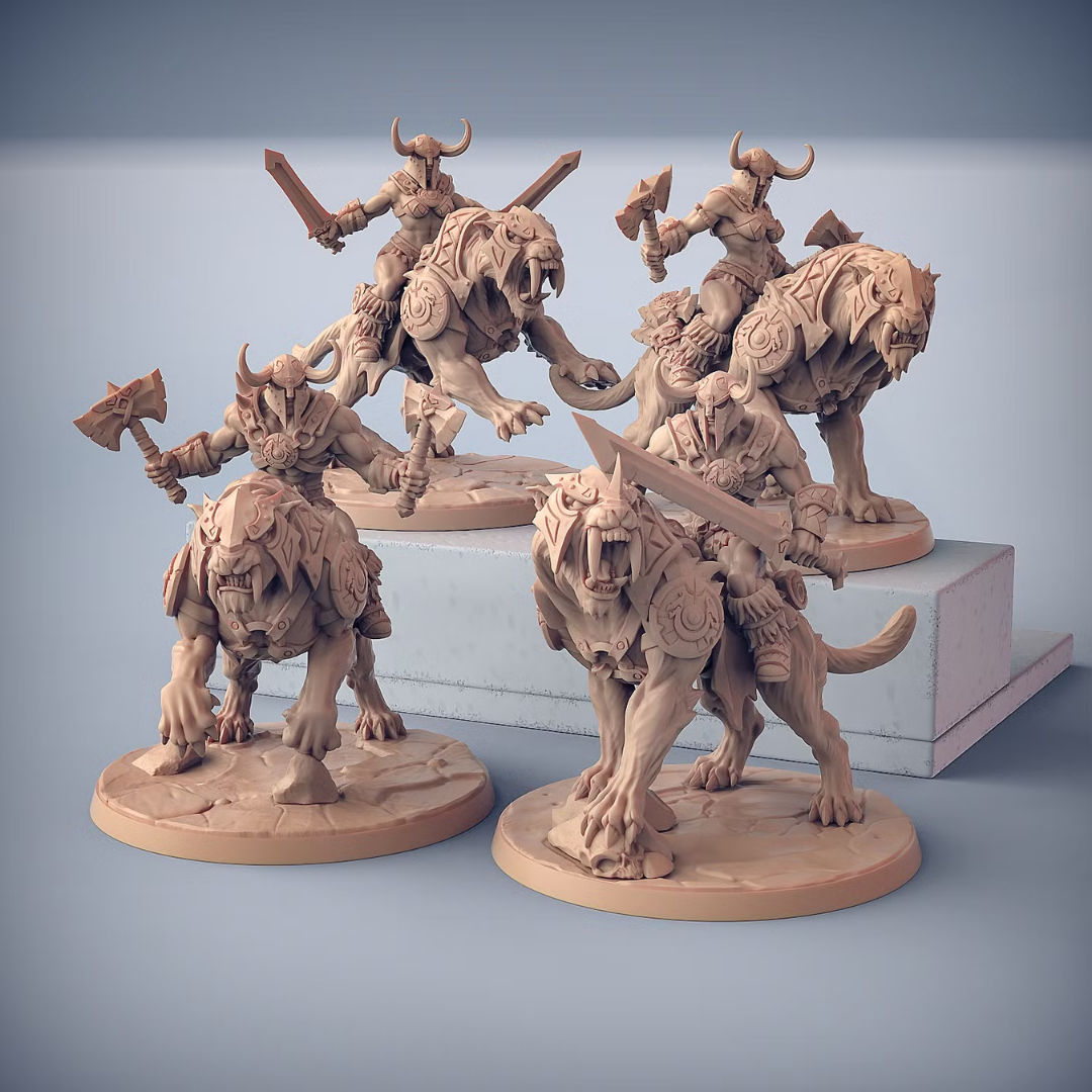 Dragonpeak Barbarians - Smilodon Raiders Alternate (4 Minis)