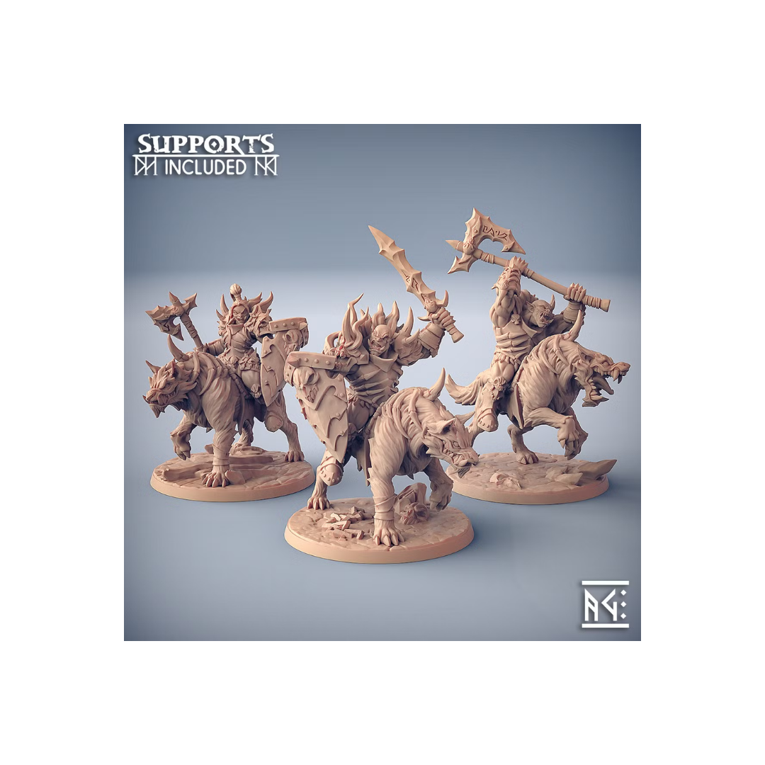 Frostmetal Clan - Worg Riders (3 Minis)