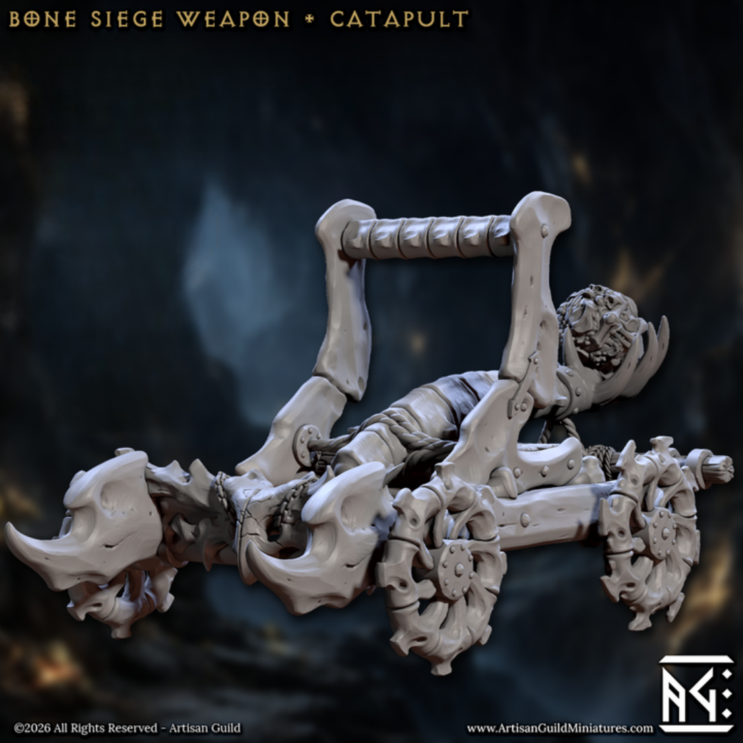 Catapulta de asedio de huesos de draugr enano