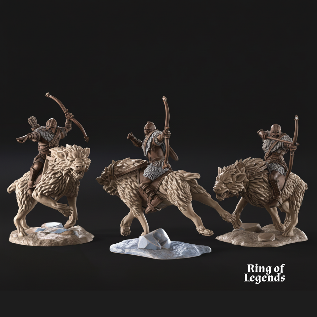 6x Jinetes Morlok Warg (Arco) - Ciudad Oscura de Morlok