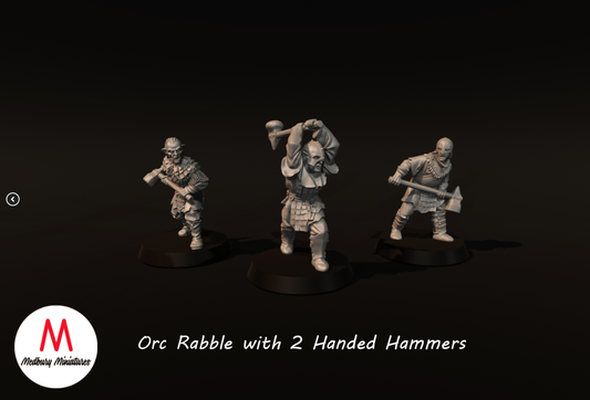 Orc Rabble with 2 handed Hammers