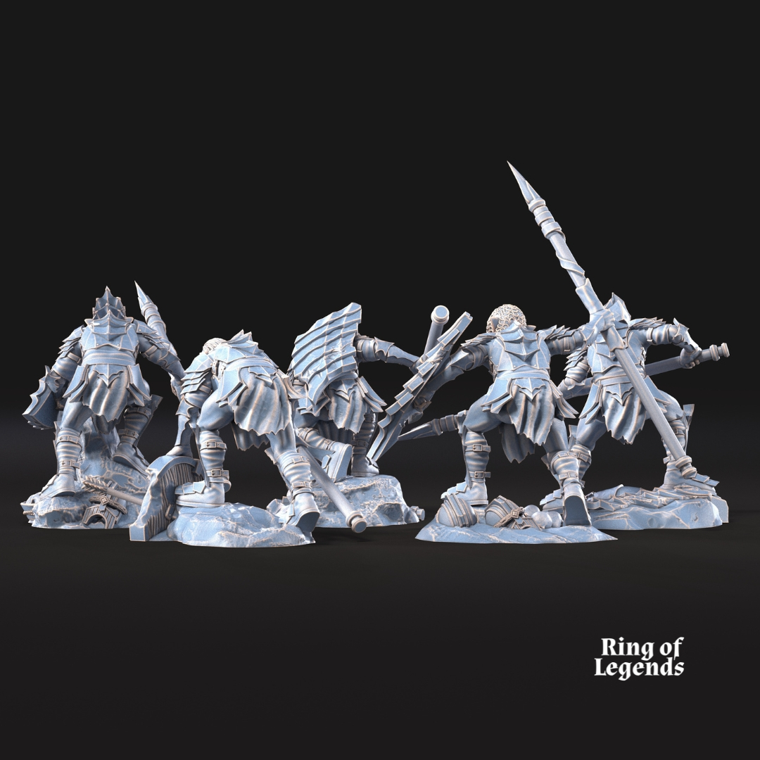 10 Guerreros con lanza y escudo - Goblins de la Cueva
