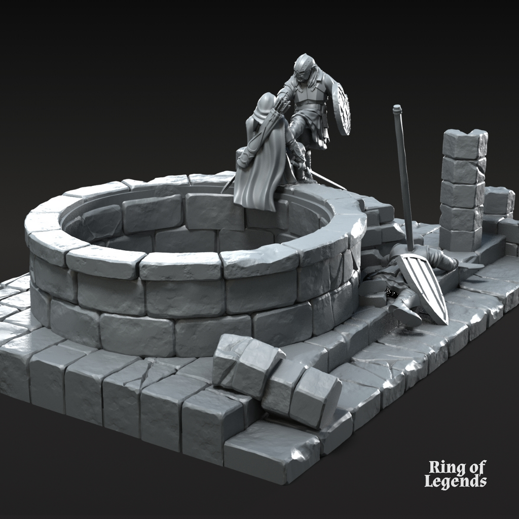 2x Escenario de castillo gris con bajas