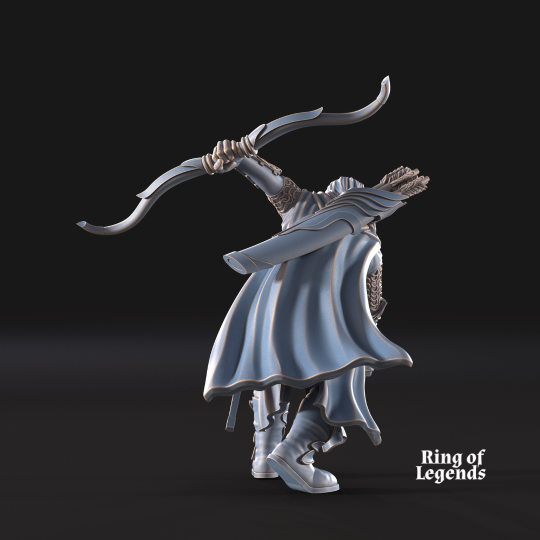 Capitán guardabosques arco y espada - Elfos Galanthir