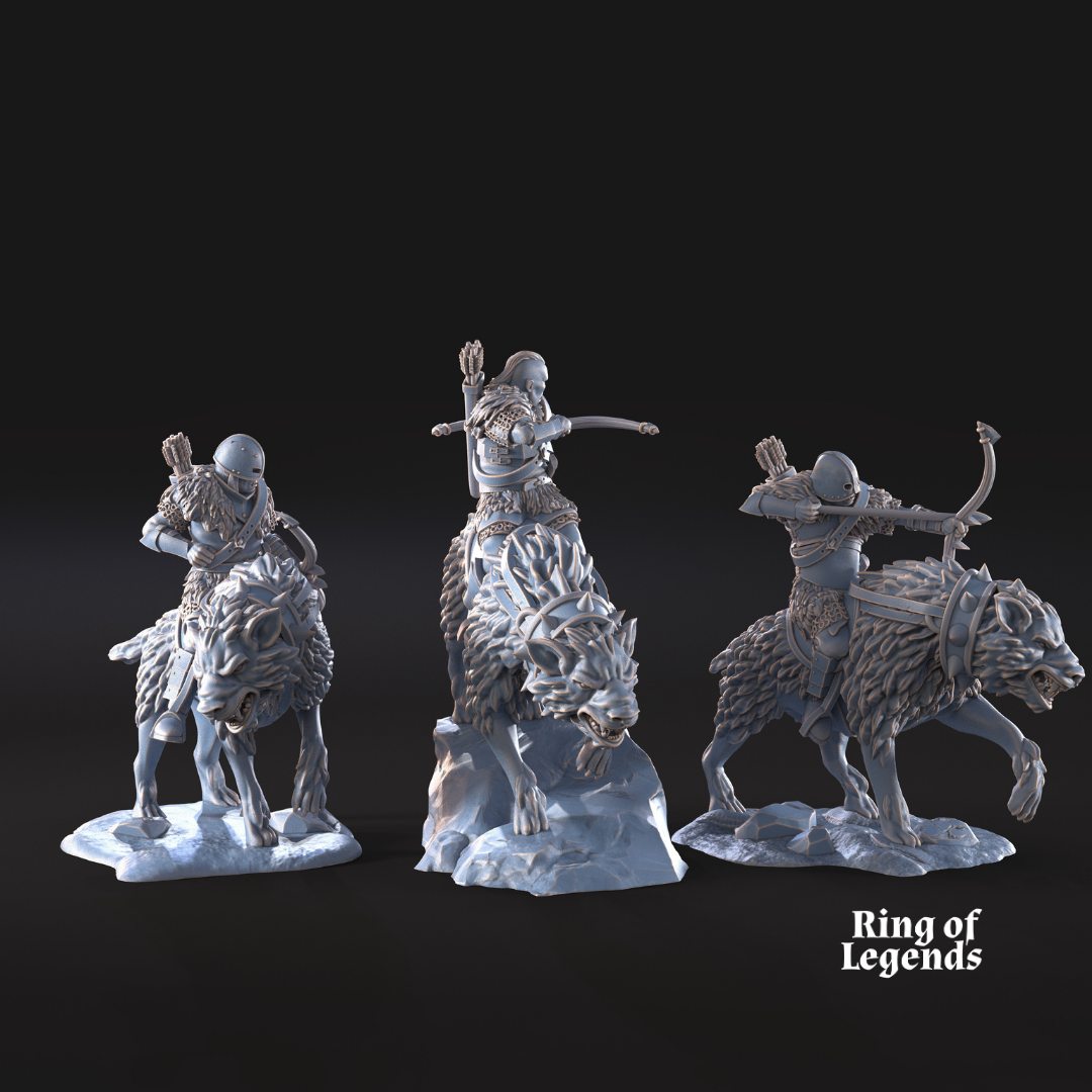 6x Jinetes Morlok Warg (Arco) - Ciudad Oscura de Morlok