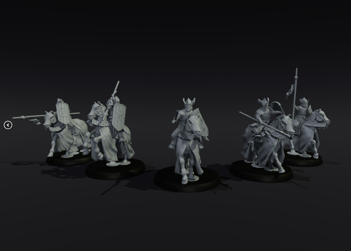 High Men Mounted Cavaliers x5 (Multipart, presupported)