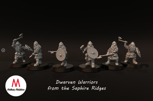 Dwarves of the Saphire Ridges Dwarf Warriors with Axes