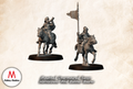 Mounted Unarmoured Saxon Hornblower And Banner Bearer