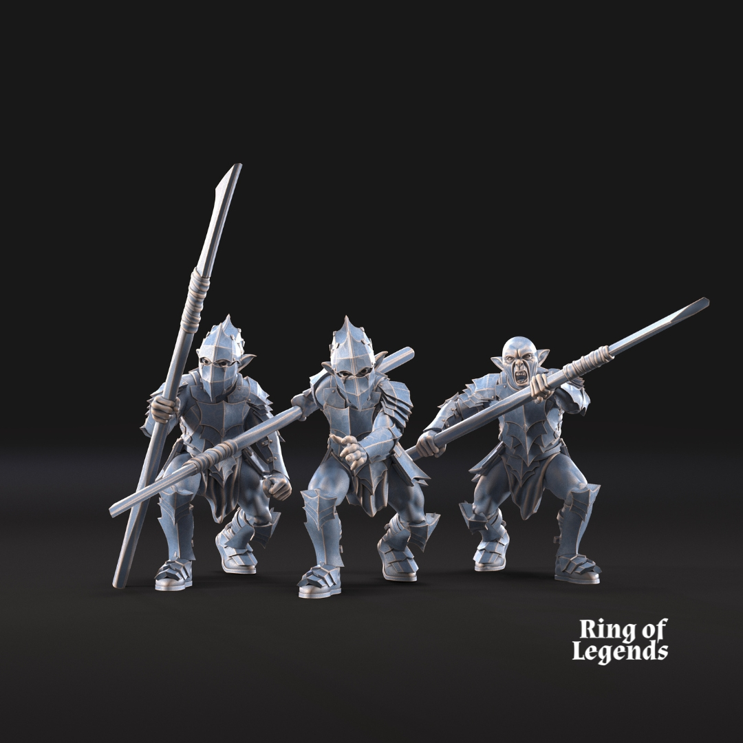 3x Goblins con lanzas - Base no escénica