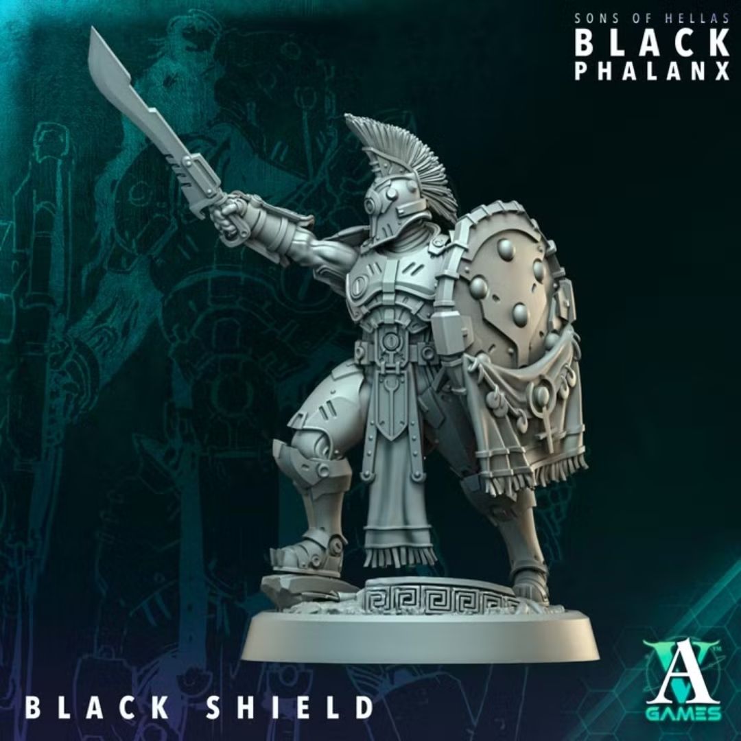 Sons of Hellas - Black Hoplite with Shield 10