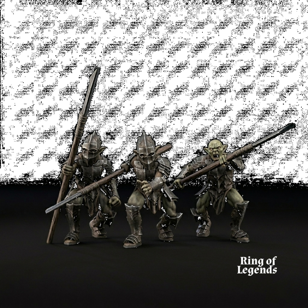 3x Goblins with spears - Non-scenic base