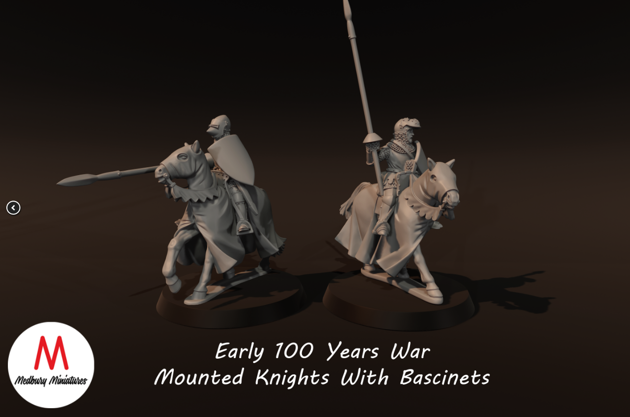Early 100yw Mounted Knights With Bascinets