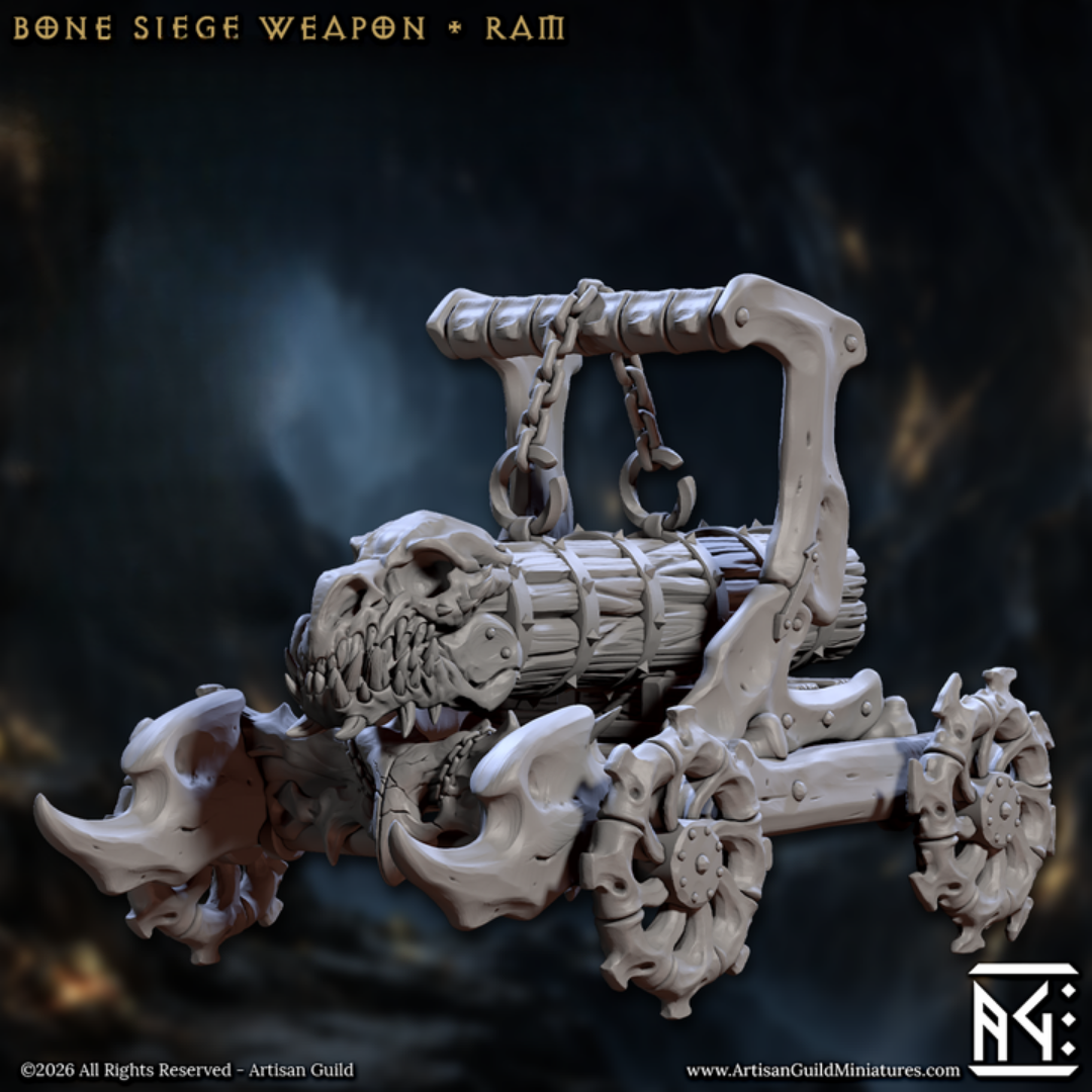 Ariete de asedio de huesos de draugr enano