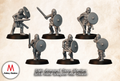 Light Armoured Saxon Warriors With Hand Weapons And Shields