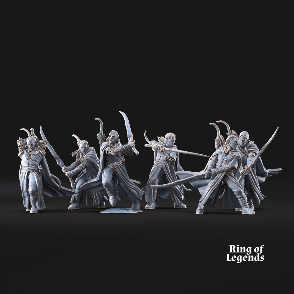 6x Guardianes del bosque con espada - Elfos Galanthir