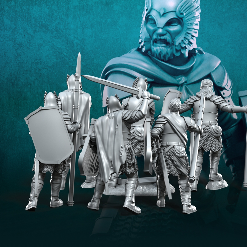 6x Guerreros del Castillo Gris Heridos