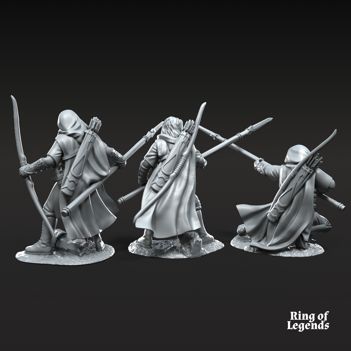 3x Guardabosques de Grey Castle (Lanza y Arco)