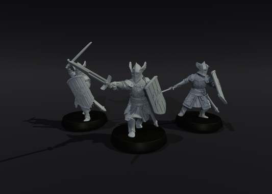 High Men Cavalier's on foot (3 Minis)