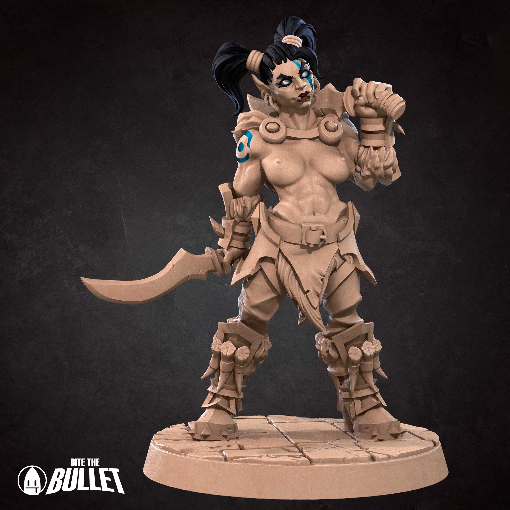 Ork Schurkin (oben ohne Pin Up) / Orc Rogue (Pin Up)