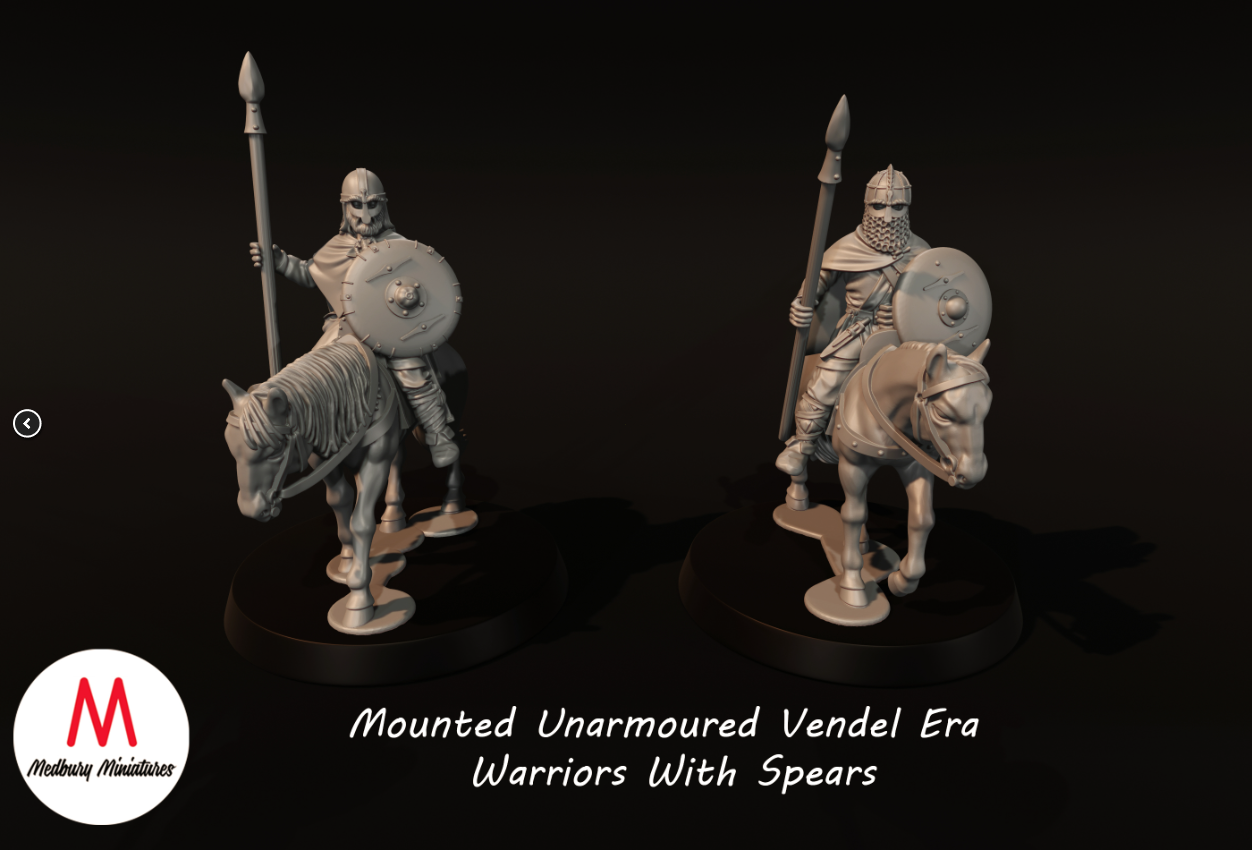 Mounted Unarmoured Vendel Era Warriors With Spears