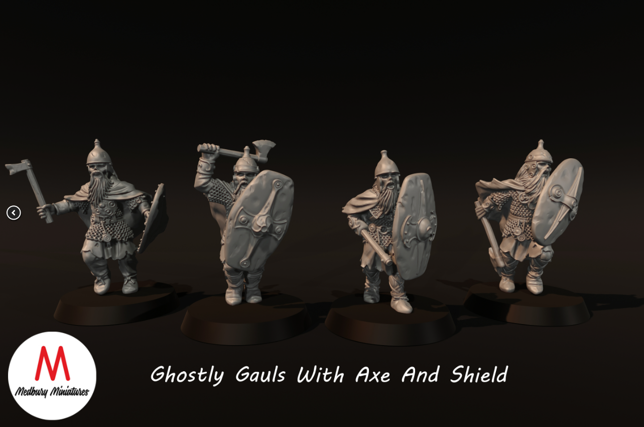 Ghostly Gauls With Axe And Shield