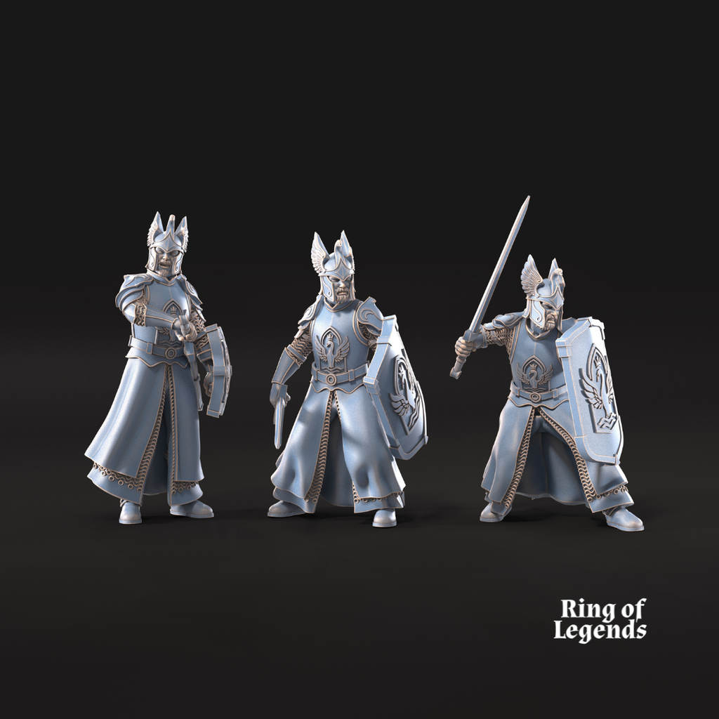 6x Swan Warriors with sword - White Swan