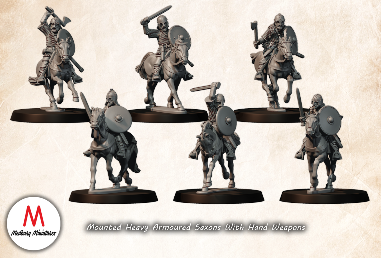 Mounted Heavy Armoured Saxons With Hand Weapons