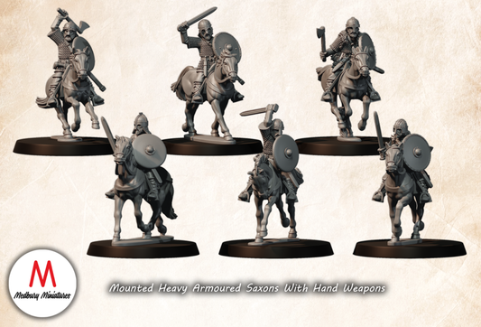 Mounted Heavy Armoured Saxons With Hand Weapons