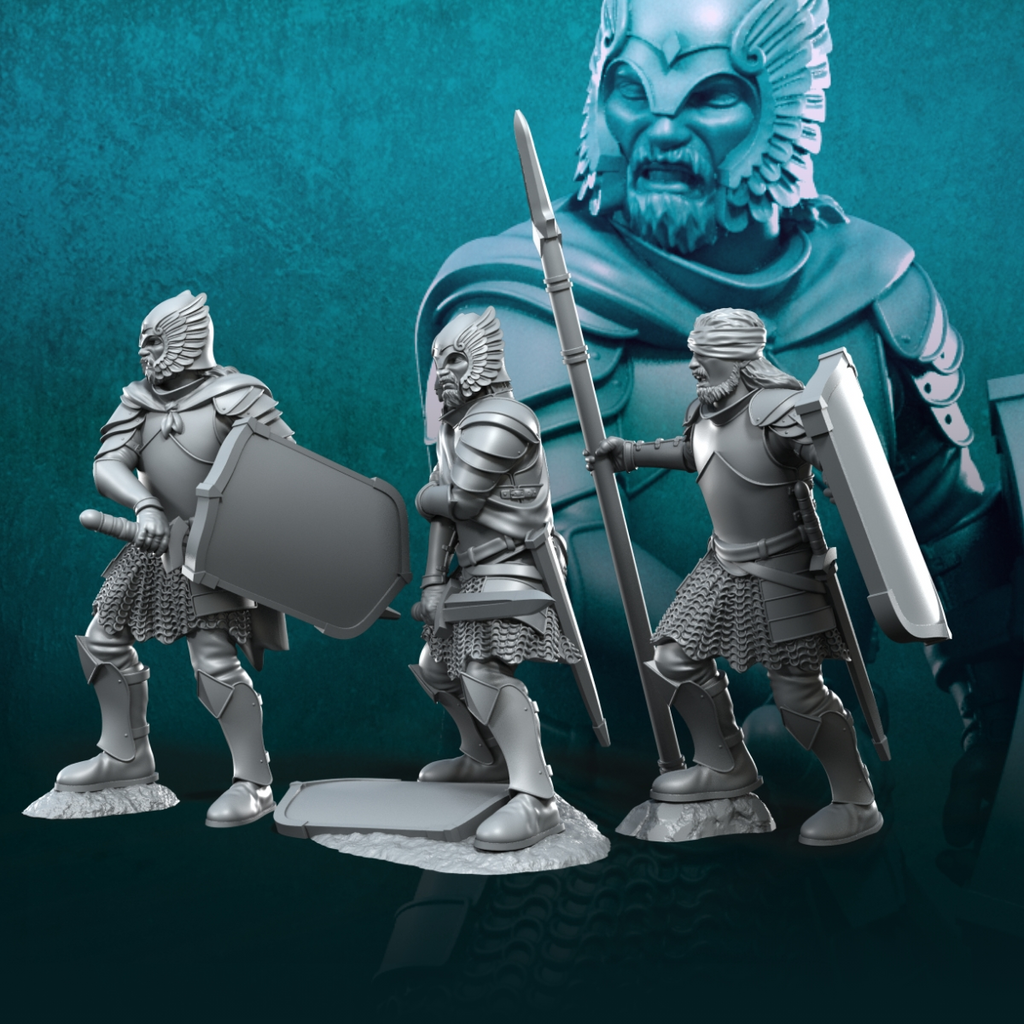 6x Guerreros del Castillo Gris Heridos